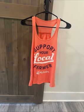 Women's Coral 'Support Your Local Farmer' Tank